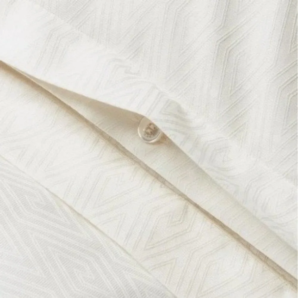 Ralph Lauren Hayden Park Row King Duvet Cover Cream Geometric Neutral Luxury NEW